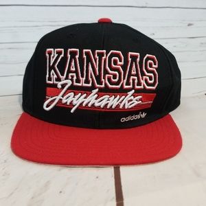 NWOT Adidas Kansas Jayhawks Black Red Adjustable